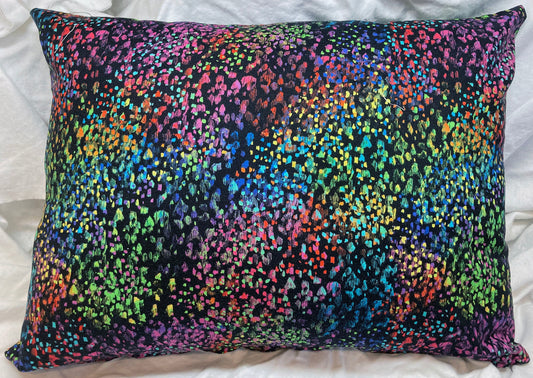 Decorative pillow cover abstract pointillistic clouds of color